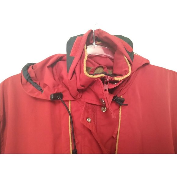 LL Bean Vintage 90's Nordic Womens Red Hooded Coat Full Zip Jacket Pockets Small - Picture 8 of 11